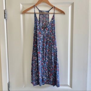 Free People Blue Floral Swing Dress